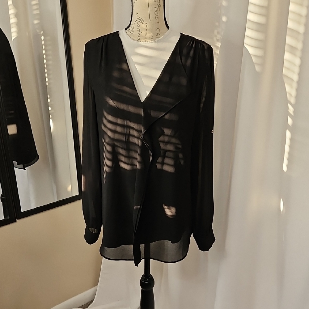 Calvin Klein Black Sheer Blouse